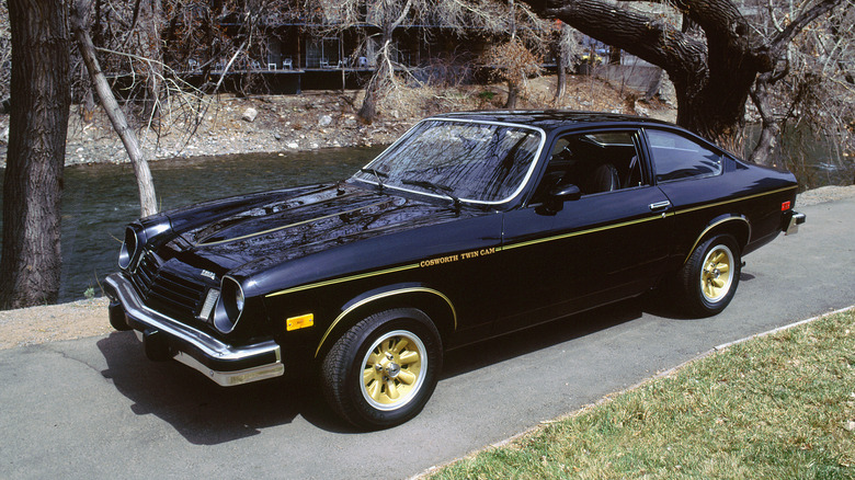 A black Chevrolet Vega 