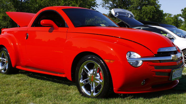 A red Chevy SSR 