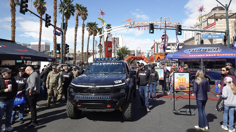 Chevrolet Silverado EV ZR2 in the tech parade on Fremont Street, Las Vegas