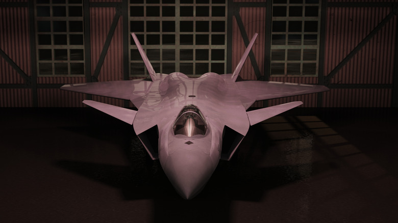 J-20 in hanger 3D rendering