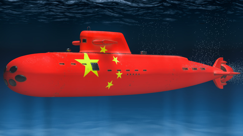 3D concept of Chinese submarine