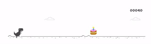 Chrome T-Rex Offline Game Parties With Birthday Hat, Cake - SlashGear