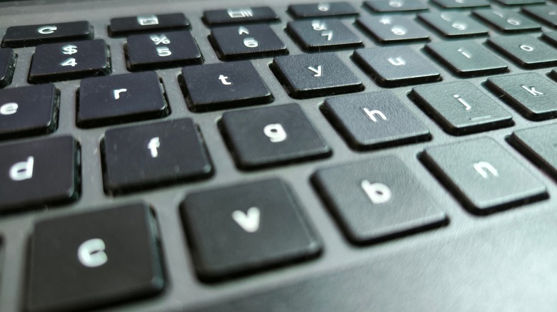 closeup of Chromebook keyboard