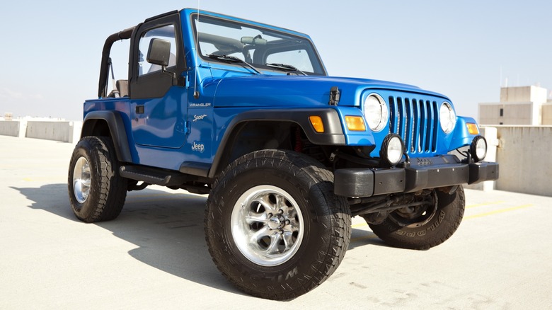 2002 blue Jeep Wrangler