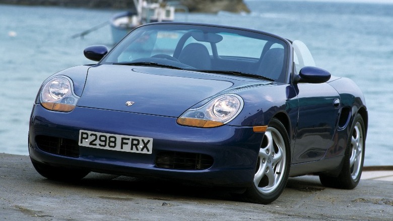 blue 1997 Porsche Boxster