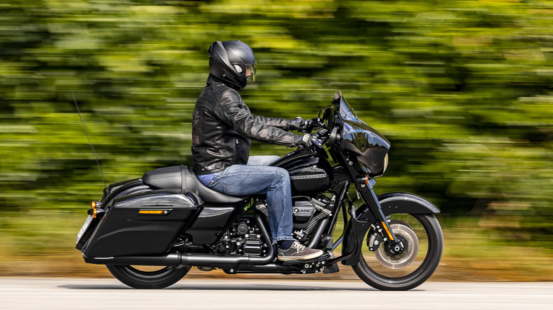 A Road Glide in motion