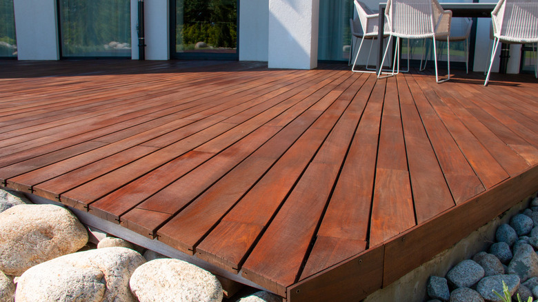 A wooden deck