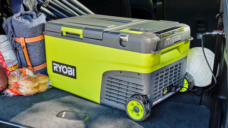 Ryobi power cooler in trunk