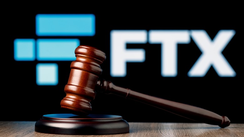 FTX logo and judge's gavel