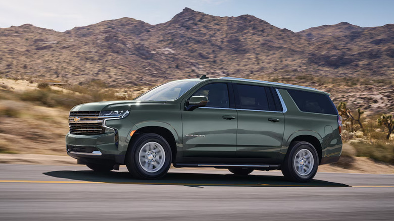 2024 Chevy Suburban driving in mountains