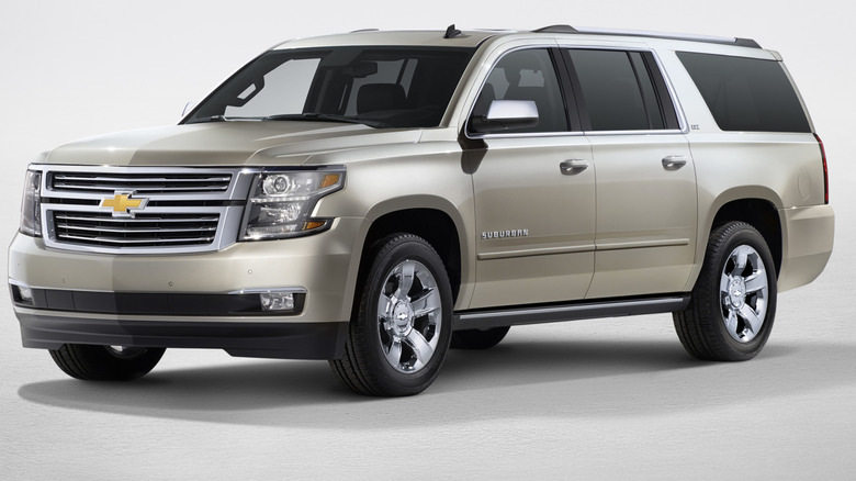 A silver 2016 Chevrolet Suburban