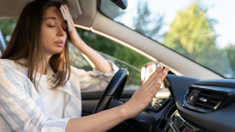 Overheated Driver In Car