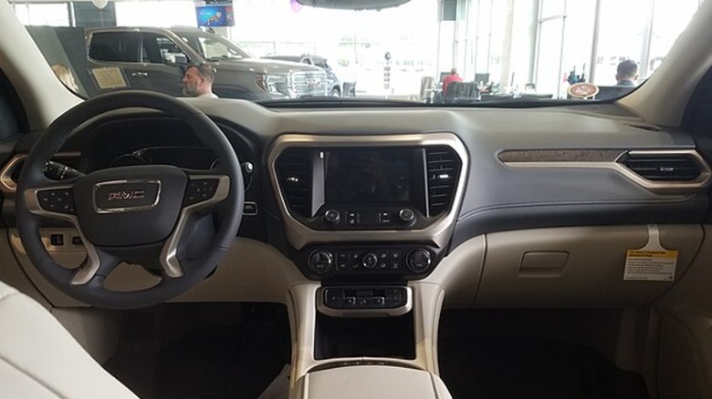 The interior of a 2022 GMC Acadia.