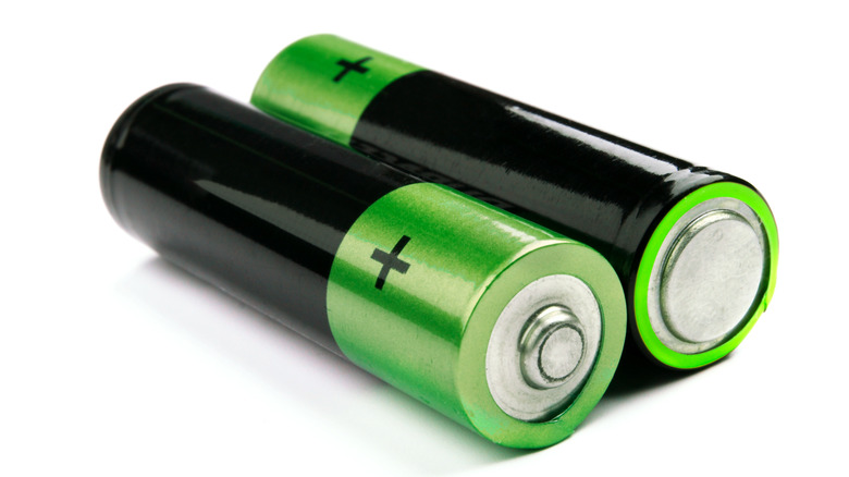 Black and green batteries