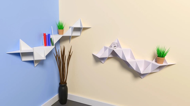 3D printed triangle shelves