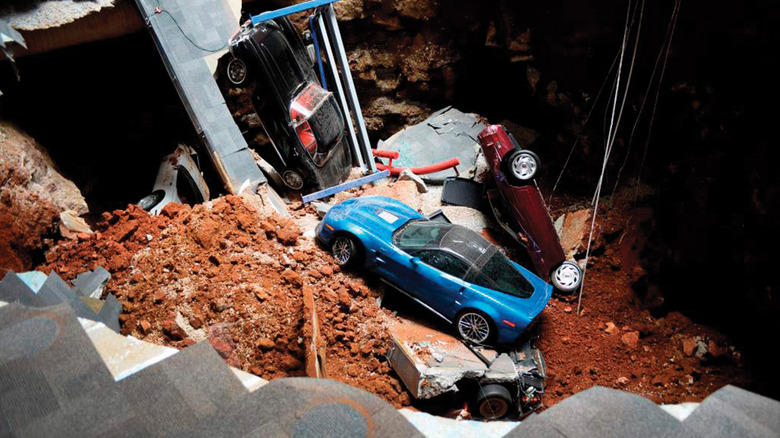 Three Corvettes lying at bottom of Corvette Museum sinkhole