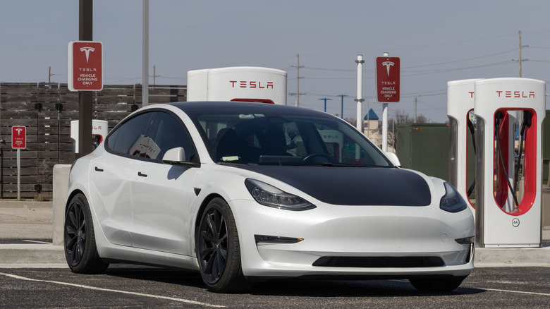 Tesla Model 3 parked charging