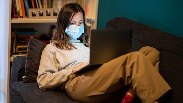 Woman in quarantine