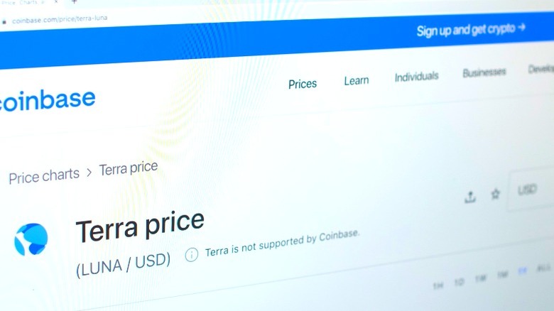 Price of Terra Luna on Coinbase