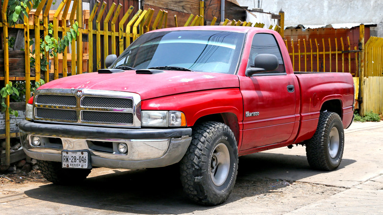 red Dodge Ram truck
