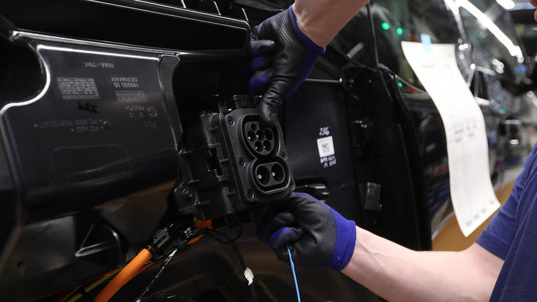 BMW i3 on assembly line