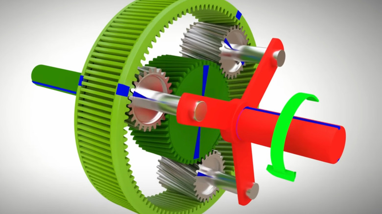 Image of a planetary gear system used in traditional automatic transmission