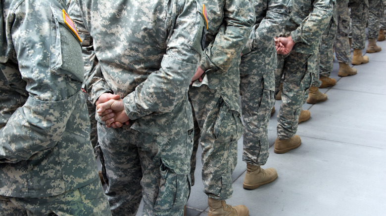 U.S. soldiers lined up.