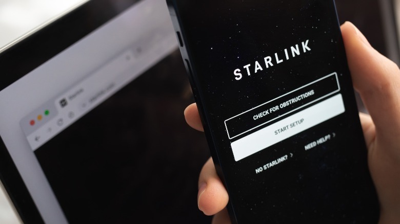 Starlink setup screen on smartphone