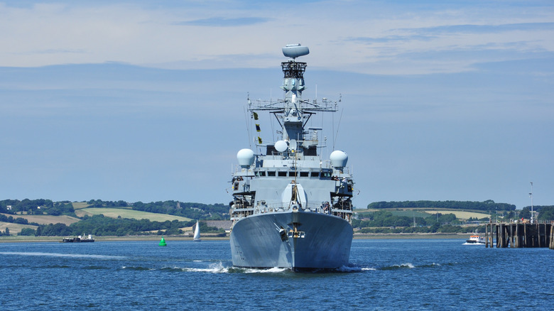 Front view of Type 23 frigate