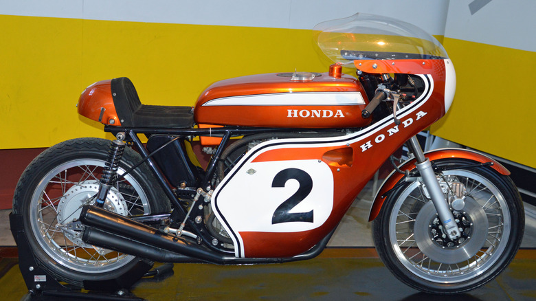 Honda CR750 parked showroom