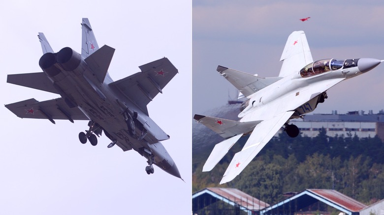 MiG-31 and MiG-35 flying