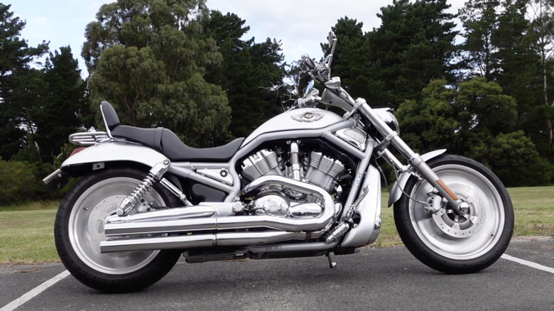 Harley-Davidson V-Rod parked side view