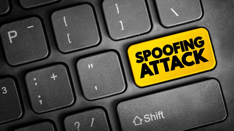 Keyword with a key labeled spoofing attack