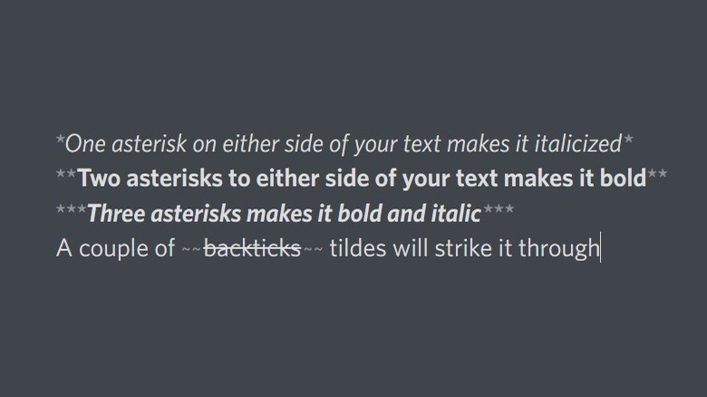 Text markdown on Discord