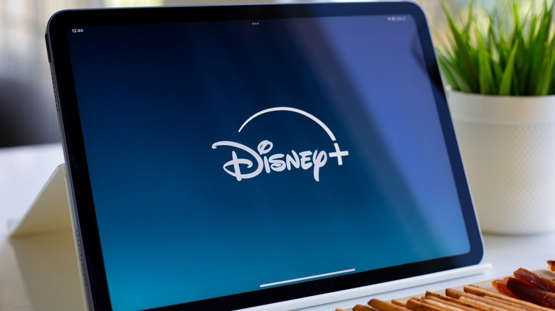 Disney+ logo on tablet screen