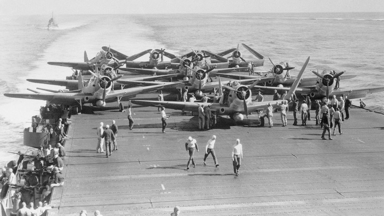 Douglas bombers abroad the USS Enterprise during the Battle of Midway