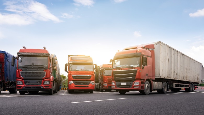 Assortment of commercial trucks.