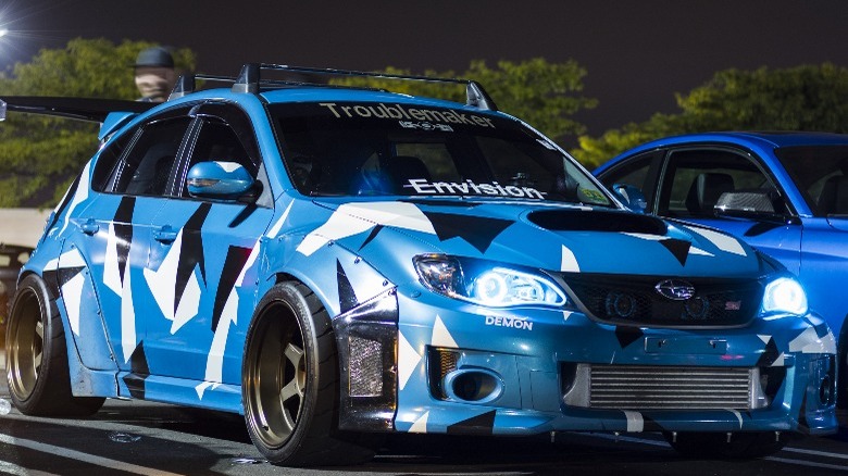 Modified Subaru Impreza in blue