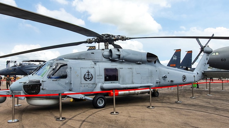 S-70B Seahawk helicopter on display