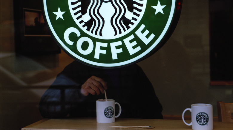 Starbucks logo and cups