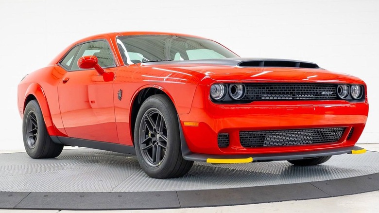 red Dodge Demon 170 on display