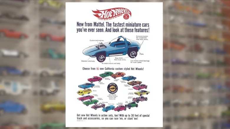 advertisement for Mattel Sweet 16 toy cars