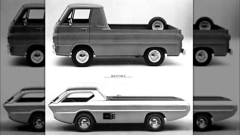 before and after of Dodge A100 and Deora