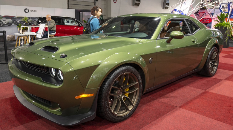 Green Dodge Demon 170 at car show