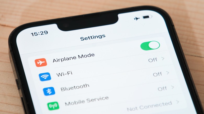 iPhone on airplane mode