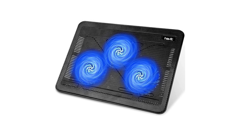 cooling pad for laptops with blue swirls