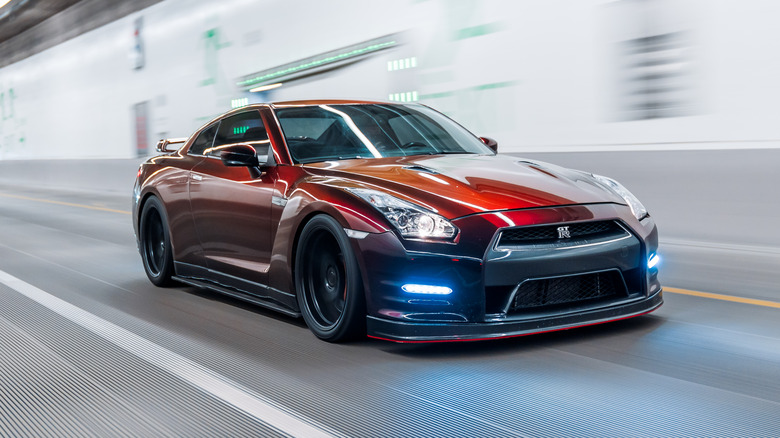 Dark Red Nissan GTR R35 Skyline