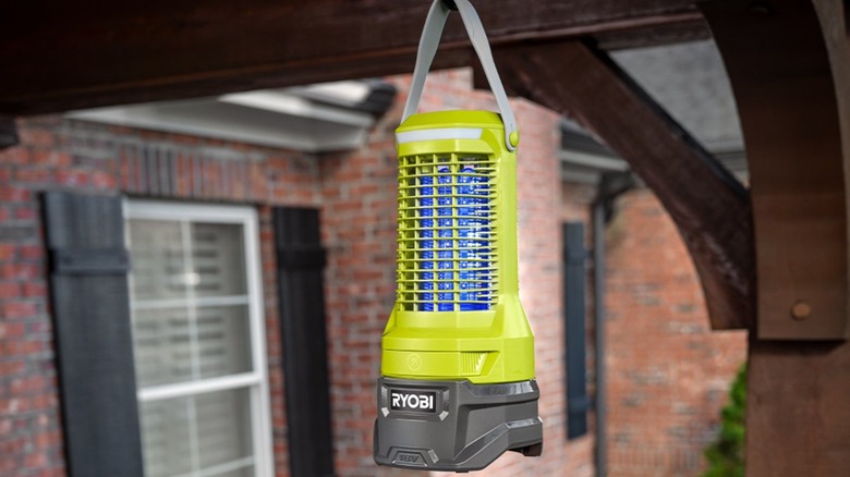 Ryobi Bug Zapper hanging outside