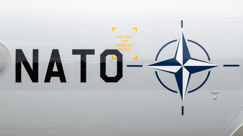 NATO name on the side of airplane