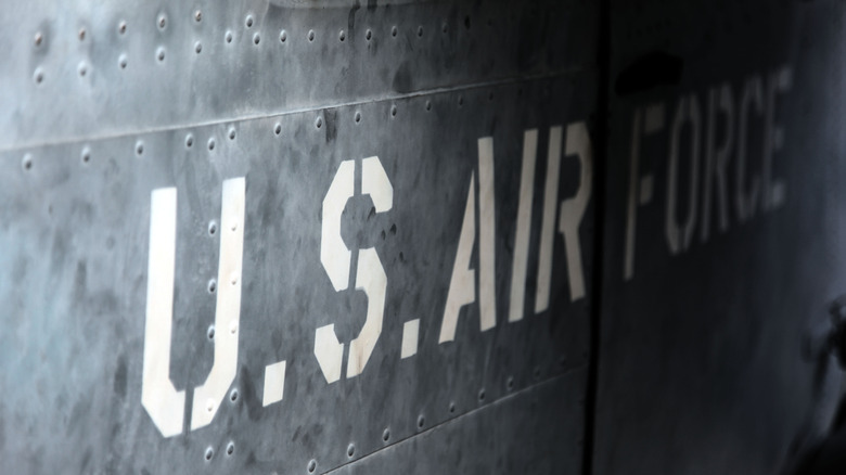 USAF title on the side of aircraft